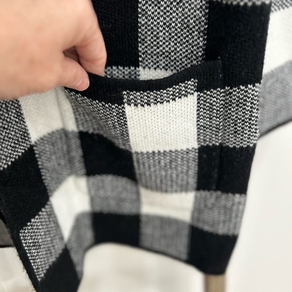 Talbots Notch Collar Sweater Jacket Open Front Cardigan Buffalo Plaid XS NWT - Picture 2 of 7